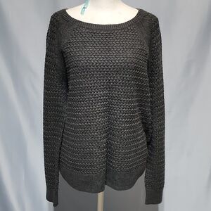 Covington Charcoal Gray Textured Knit Sweater Womens Size XL